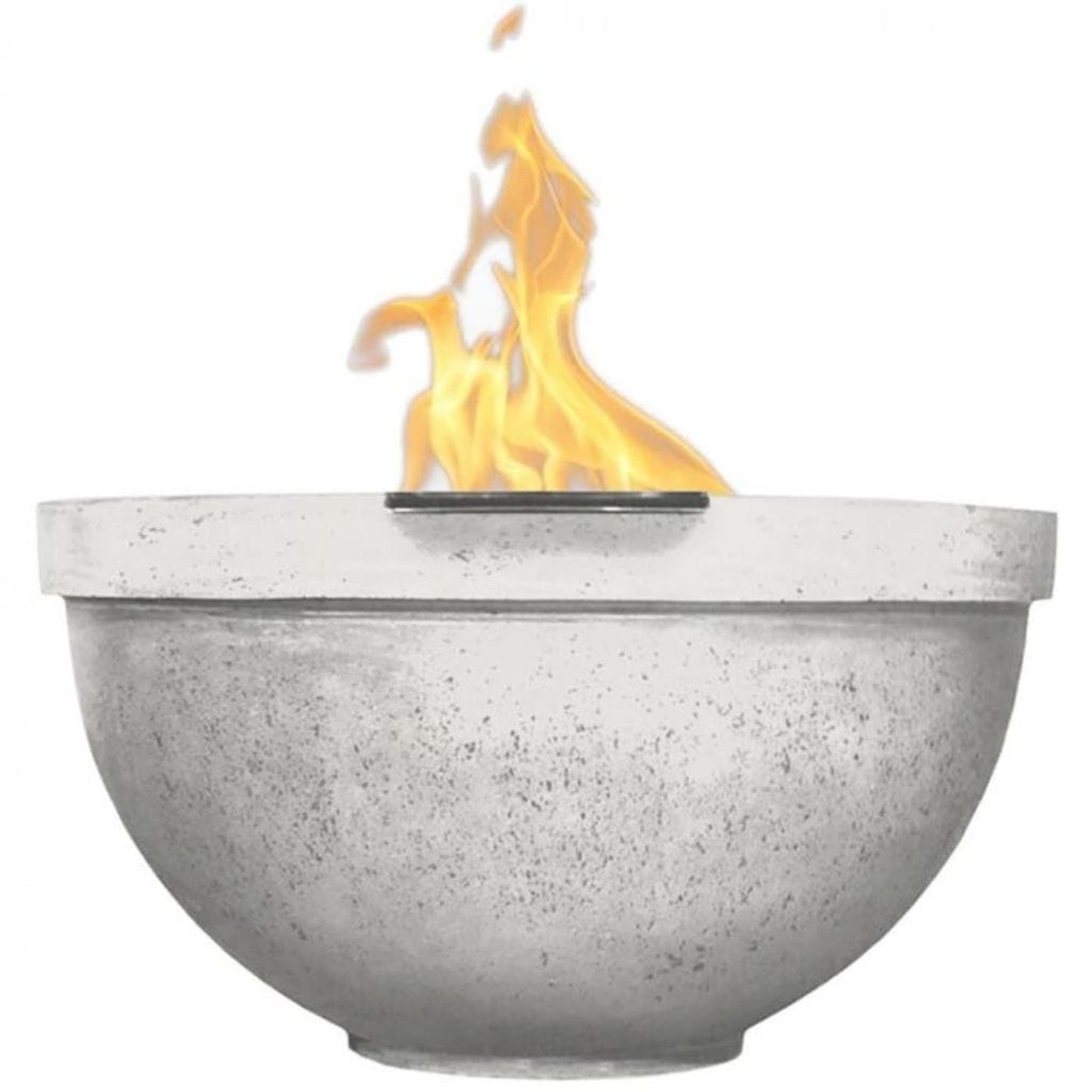 Prism Hardscapes Sorrento 33" Ultra White Round Concrete Match Lit Natural Gas Pit Bowl