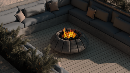 Prism Hardscapes Sunflower 38" Cafe Modern Concrete Natural Gas Fire Bowl