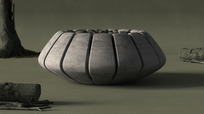 Prism Hardscapes Sunflower 38" Natural Modern Concrete Natural Gas Fire Bowl