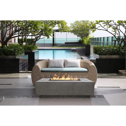 Prism Hardscapes Tavola 1 56" Cafe Rectangular Concrete Propane Gas Fire Pit Table