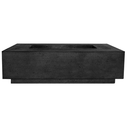 Prism Hardscapes Tavola 1 56" Ebony Rectangular Concrete Natural Gas Fire Pit Table