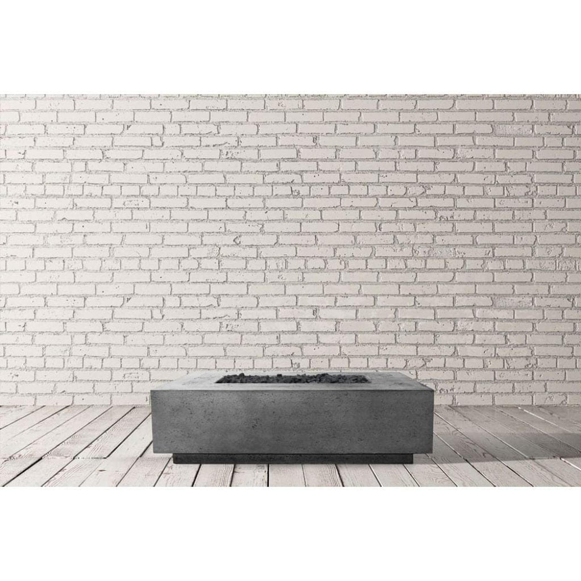 Prism Hardscapes Tavola 1 56" Ebony Rectangular Concrete Propane Gas Fire Pit Table