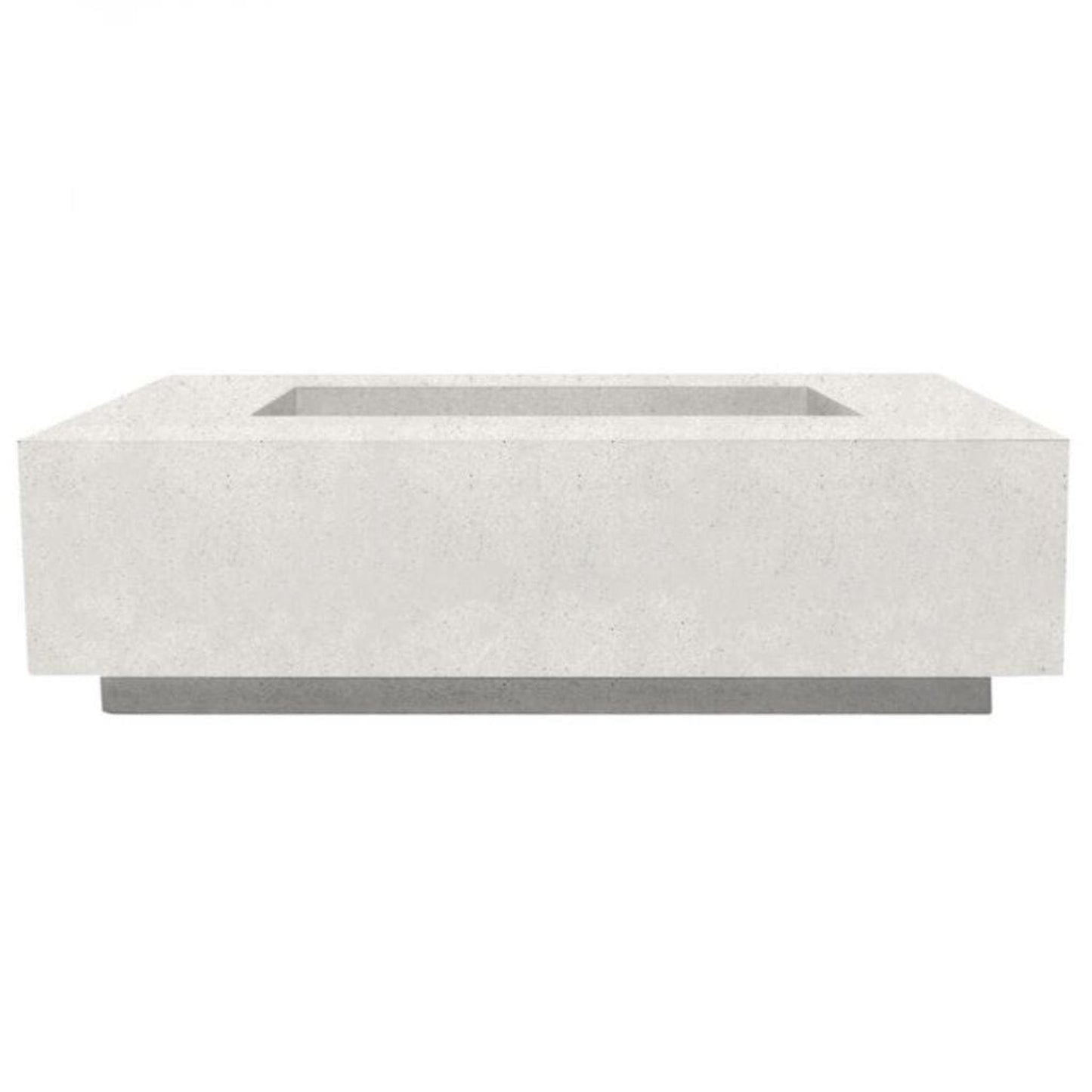 Prism Hardscapes Tavola 1 56" Ultra White Rectangular Concrete Natural Gas Fire Pit Table