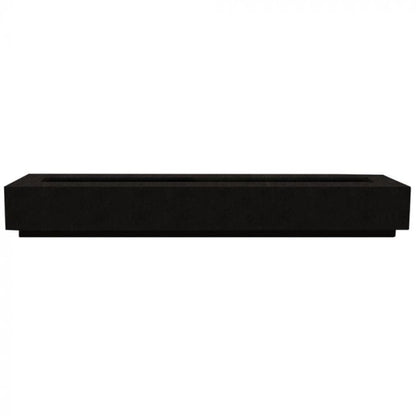 Prism Hardscapes Tavola 110 110" Ebony Rectangular Concrete Natural Gas Fire Pit Table With Windguard