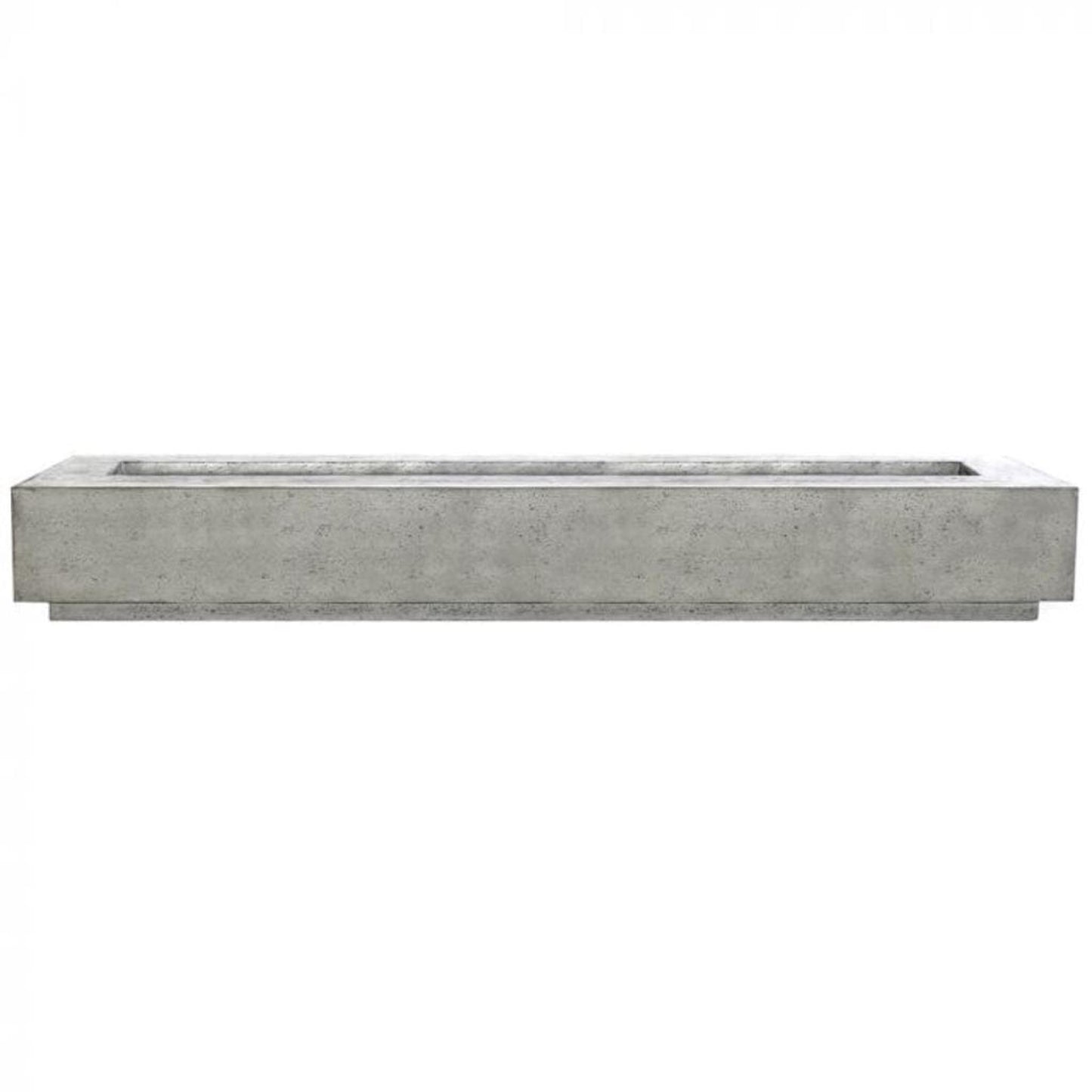 Prism Hardscapes Tavola 110 110" Natural Rectangular Concrete Propane Gas Fire Pit Table With Windguard
