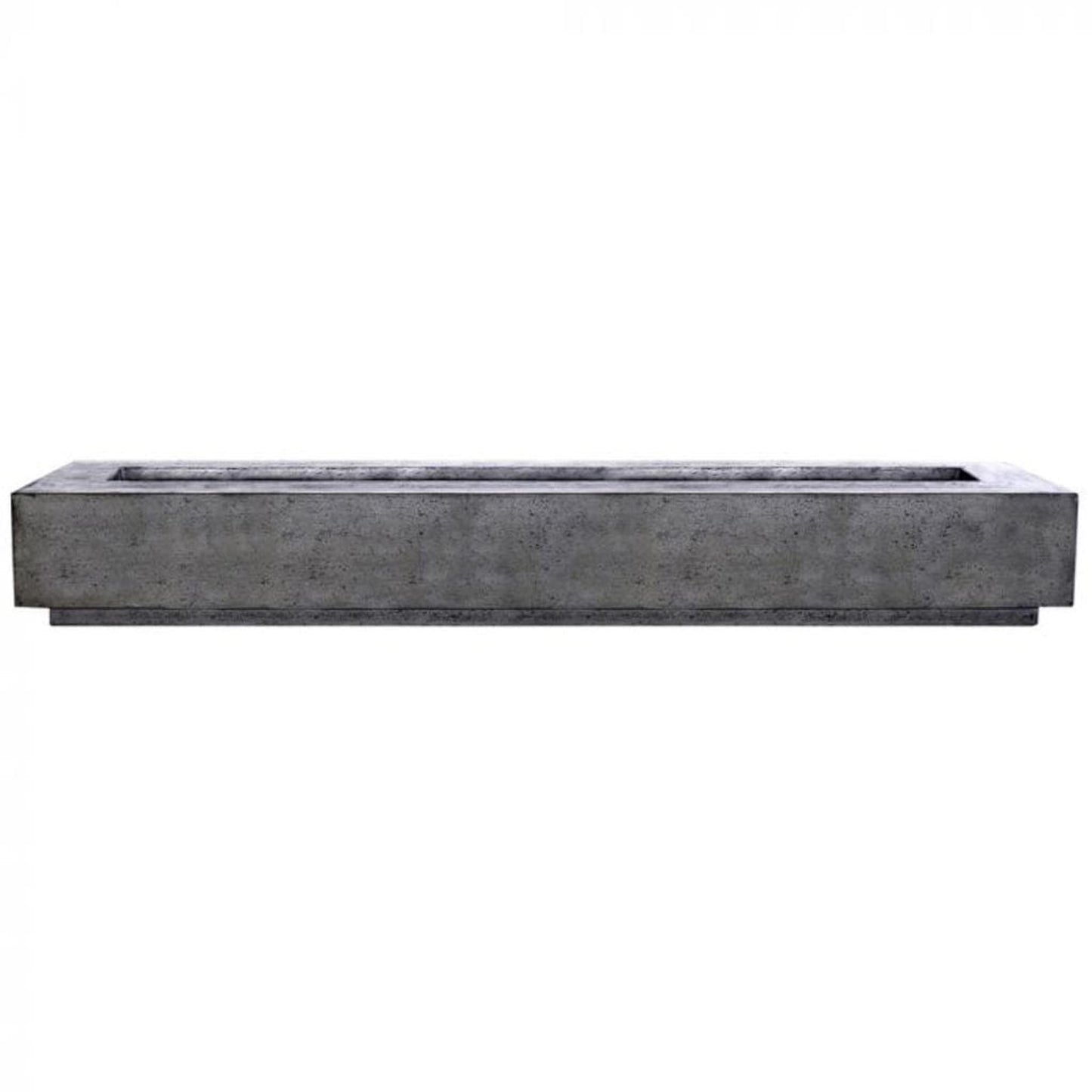Prism Hardscapes Tavola 110 110" Pewter Rectangular Concrete Natural Gas Fire Pit Table With Windguard