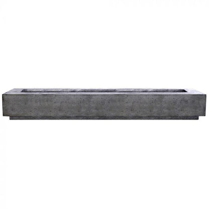 Prism Hardscapes Tavola 110 110" Pewter Rectangular Concrete Natural Gas Fire Pit Table With Windguard