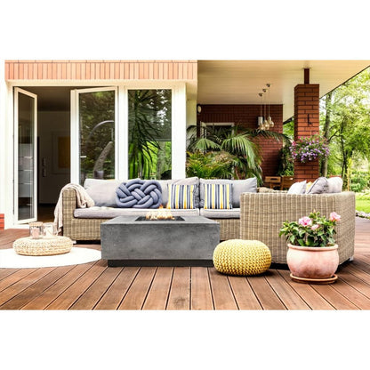 Prism Hardscapes Tavola 2 36" Ebony Square Concrete Natural Gas Fire Pit Table