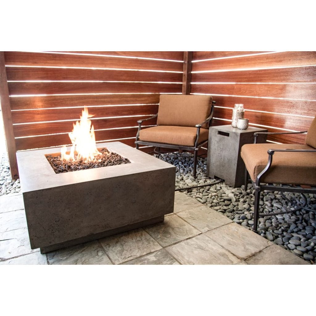 Prism Hardscapes Tavola 2 36" Ebony Square Concrete Natural Gas Fire Pit Table