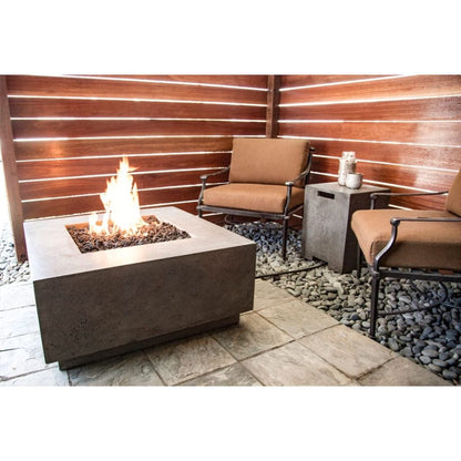 Prism Hardscapes Tavola 2 36" Natural Square Concrete Propane Gas Fire Pit Table