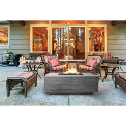Prism Hardscapes Tavola 3 48" Coastal Square Concrete Propane Gas Fire Pit Table