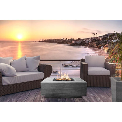 Prism Hardscapes Tavola 3 48" Pewter Square Concrete Propane Gas Fire Pit Table