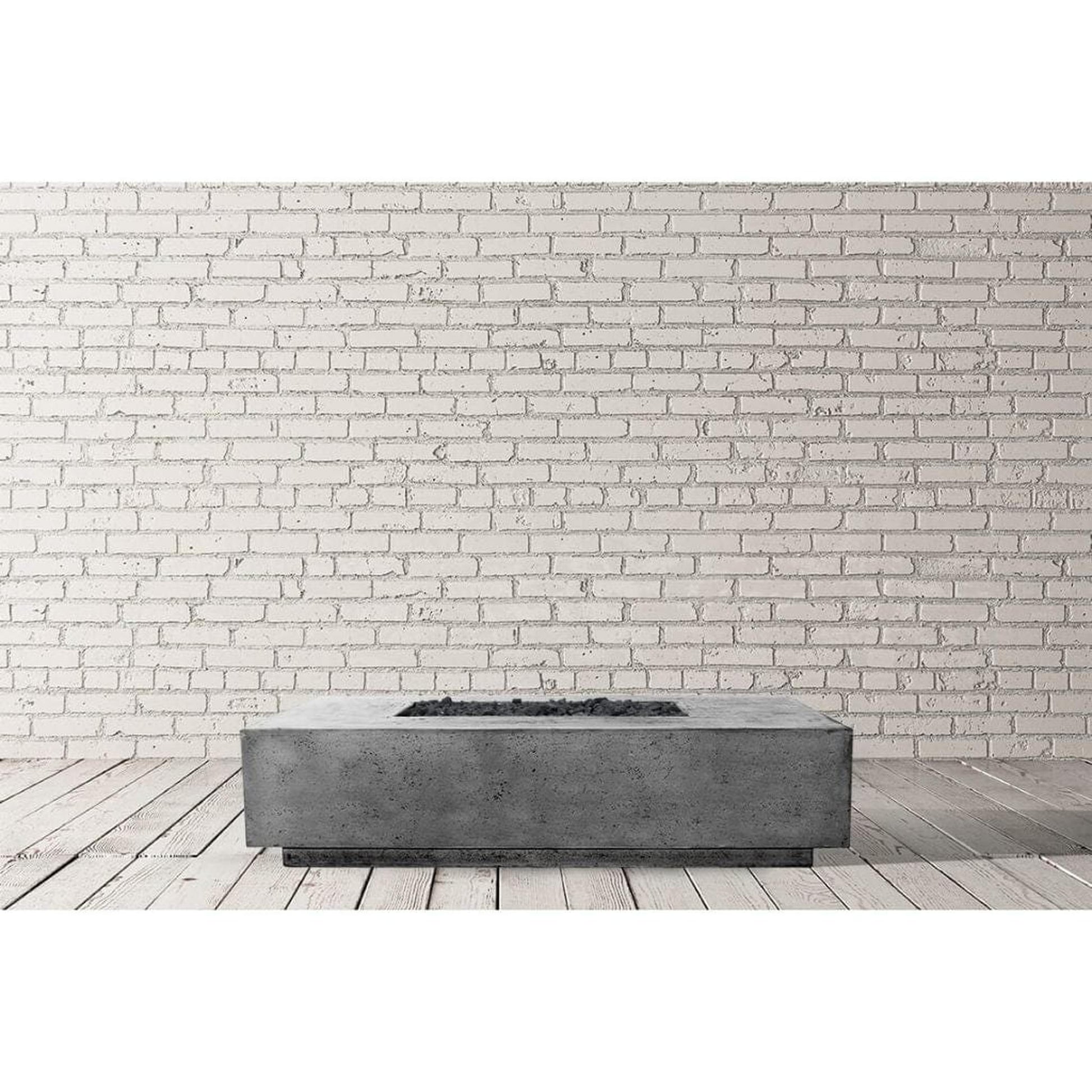 Prism Hardscapes Tavola 4 66" Natural Rectangular Concrete Propane Gas Fire Pit Table