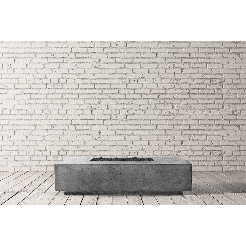 Prism Hardscapes Tavola 4 66" Pewter Rectangular Concrete Propane Gas Fire Pit Table