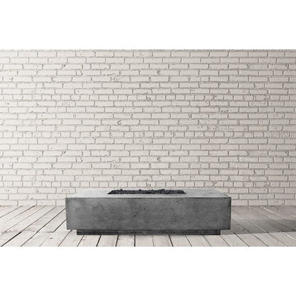 Prism Hardscapes Tavola 4 66" Pewter Rectangular Concrete Propane Gas Fire Pit Table