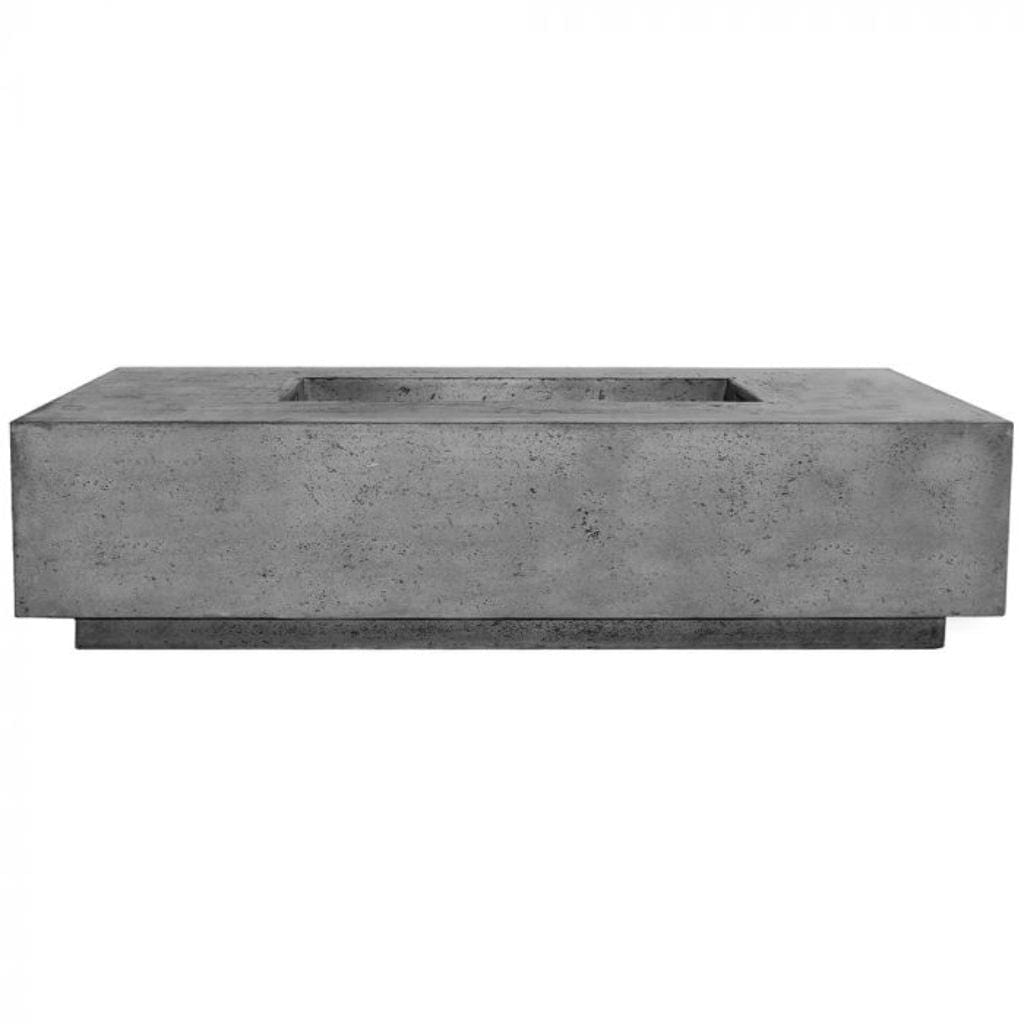 Prism Hardscapes Tavola 4 66" Pewter Rectangular Concrete Propane Gas Fire Pit Table