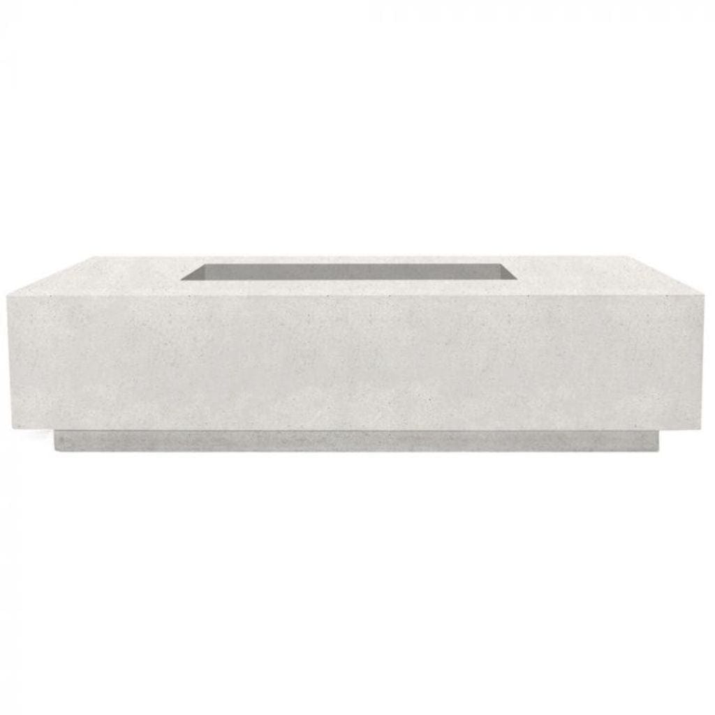 Prism Hardscapes Tavola 4 66" Ultra White Rectangular Concrete Natural Gas Fire Pit Table