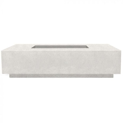 Prism Hardscapes Tavola 4 66" Ultra White Rectangular Concrete Natural Gas Fire Pit Table