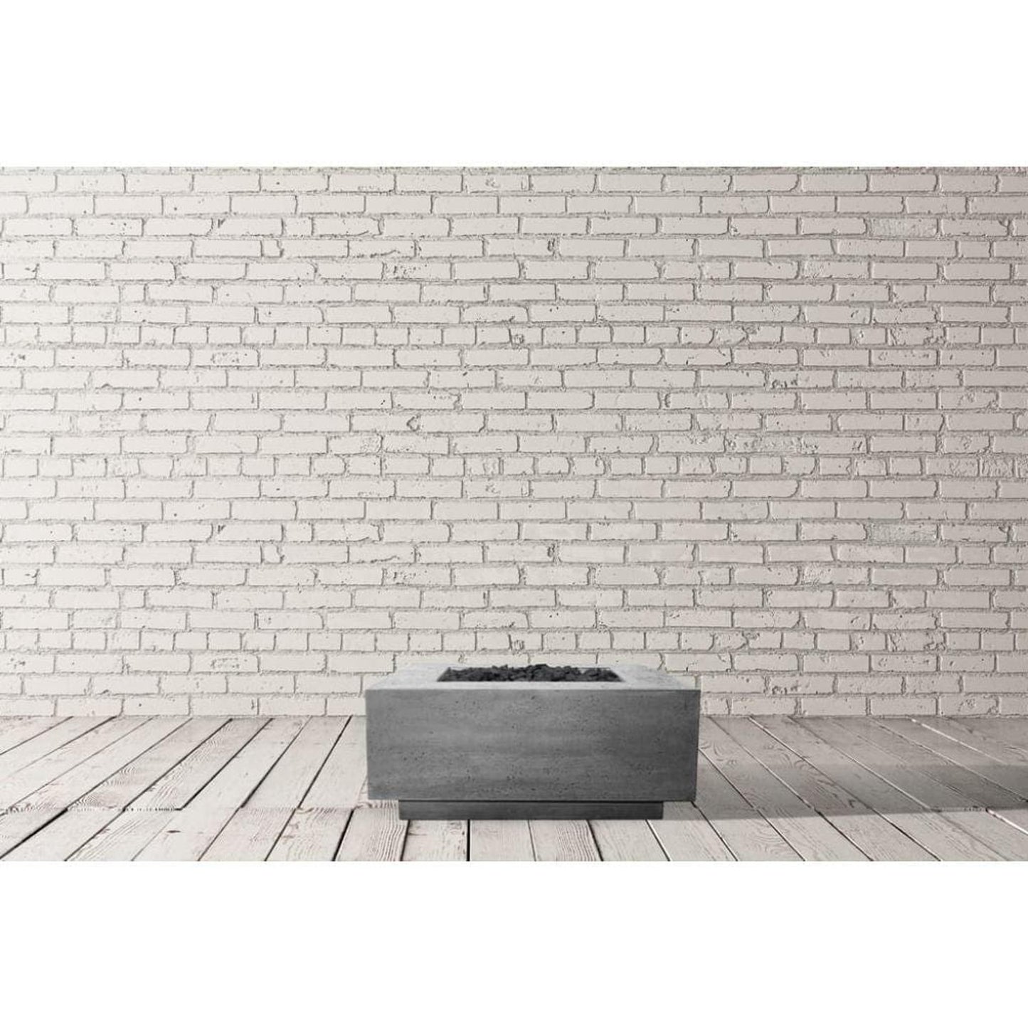 Prism Hardscapes Tavola 42 42" Pewter Square Concrete Propane Gas Fire Pit Table