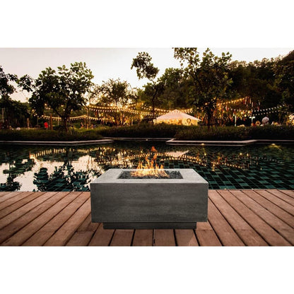 Prism Hardscapes Tavola 42 42" Ultra White Square Concrete Natural Gas Fire Pit Table
