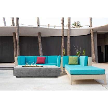 Prism Hardscapes Tavola 5 80" Coastal Rectangular Concrete Natural Gas Fire Pit Table