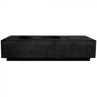 Prism Hardscapes Tavola 5 80" Ebony Rectangular Concrete Propane Gas Fire Pit Table