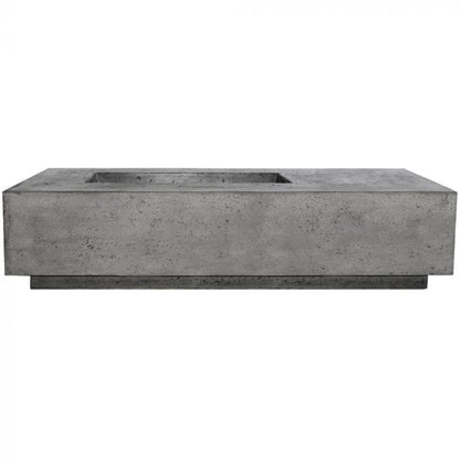 Prism Hardscapes Tavola 5 80" Pewter Rectangular Concrete Natural Gas Fire Pit Table