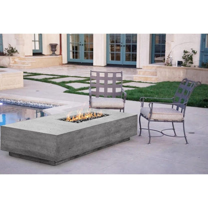 Prism Hardscapes Tavola 5 80" Pewter Rectangular Concrete Propane Gas Fire Pit Table