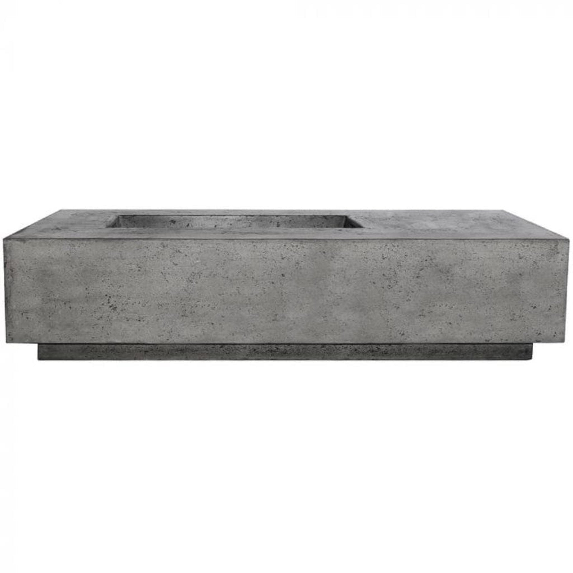 Prism Hardscapes Tavola 5 80" Pewter Rectangular Concrete Propane Gas Fire Pit Table