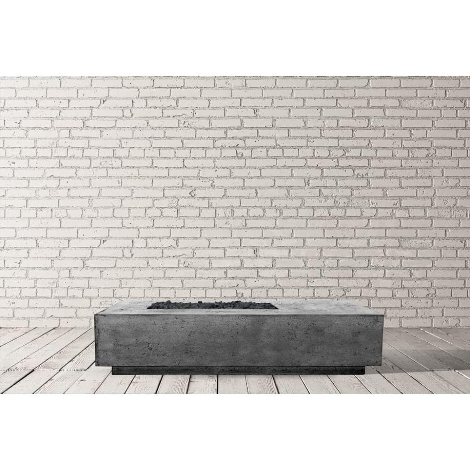 Prism Hardscapes Tavola 5 80" Ultra White Rectangular Concrete Natural Gas Fire Pit Table