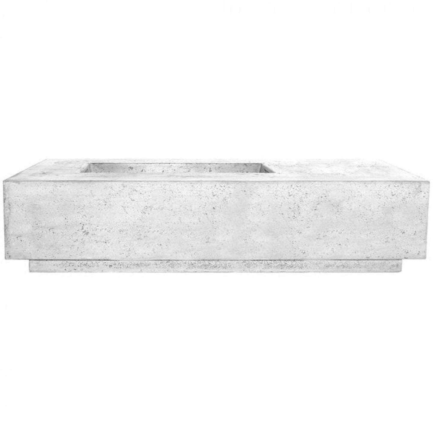 Prism Hardscapes Tavola 5 80" Ultra White Rectangular Concrete Natural Gas Fire Pit Table