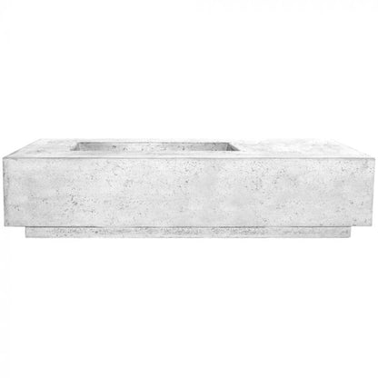 Prism Hardscapes Tavola 5 80" Ultra White Rectangular Concrete Natural Gas Fire Pit Table