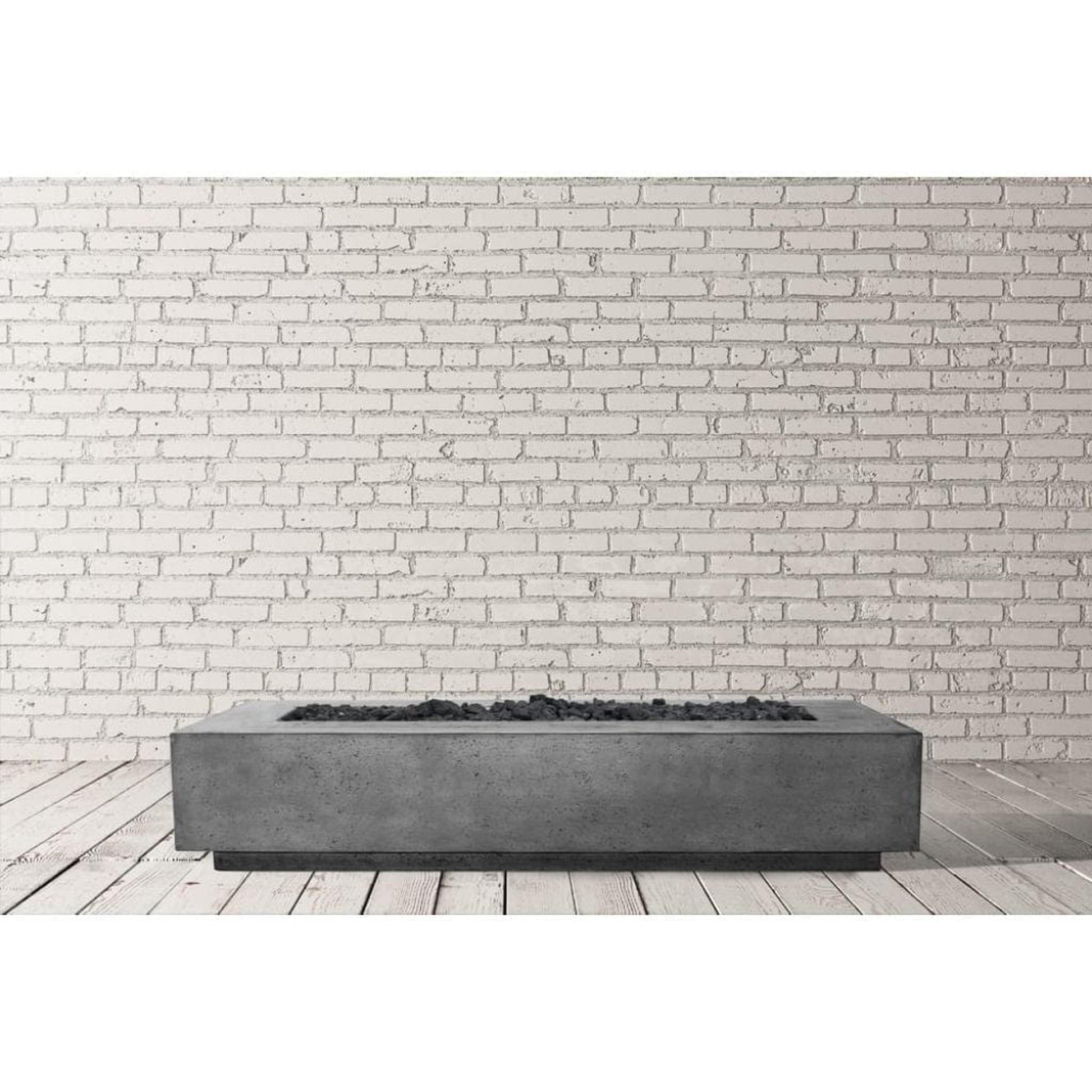Prism Hardscapes Tavola 6 90" Cafe Rectangular Concrete Propane Gas Fire Pit Table