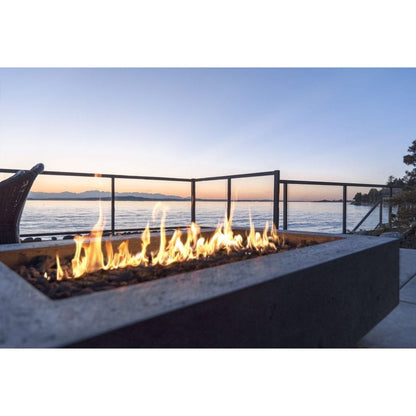 Prism Hardscapes 90" Coastal Tavola 6 Rectangular Concrete Natural Gas Fire Pit Table