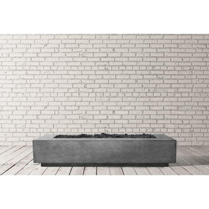Prism Hardscapes Tavola 6 90" Natural Rectangular Concrete Propane Gas Fire Pit Table