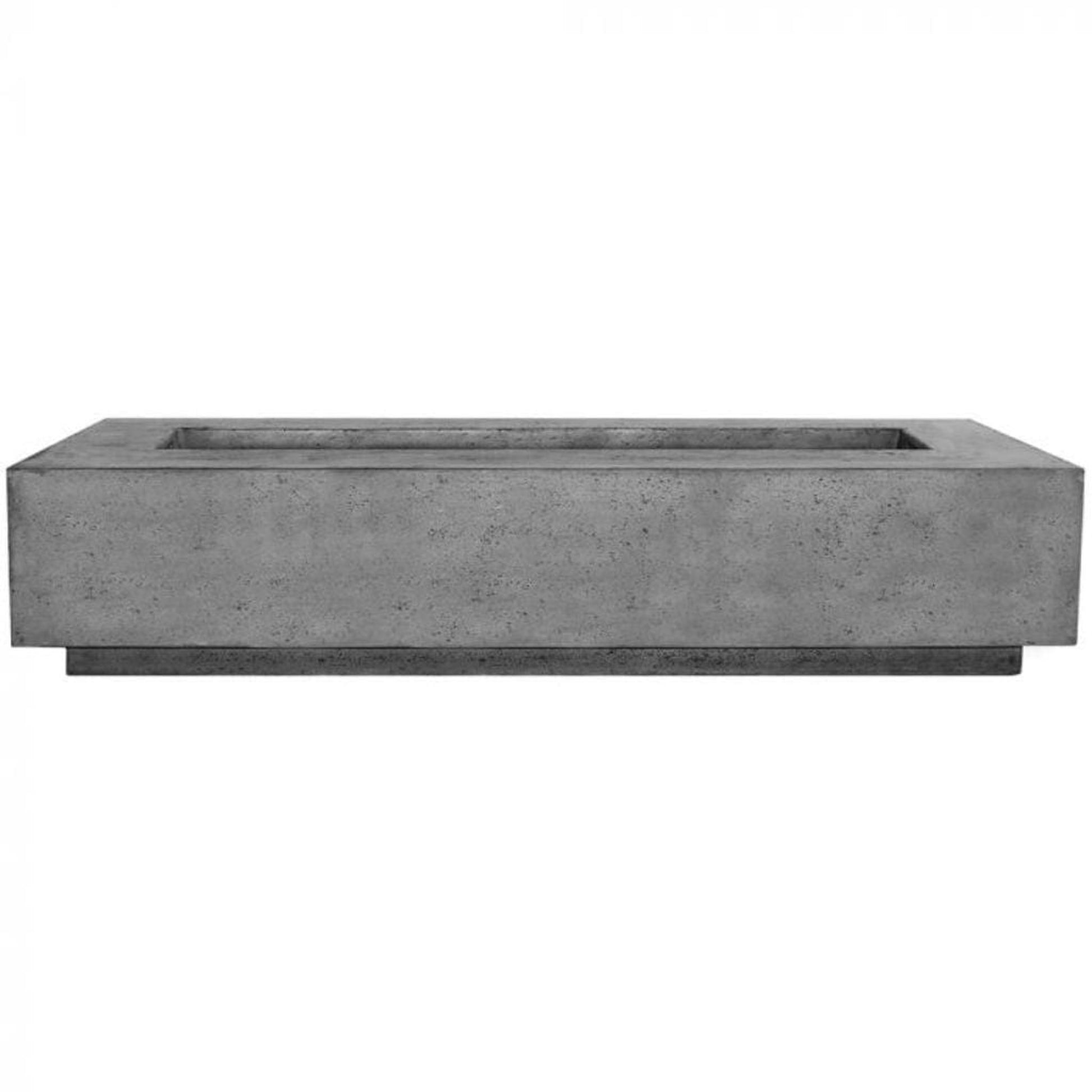 Prism Hardscapes Tavola 6 90" Pewter Rectangular Concrete Natural Gas Fire Pit Table