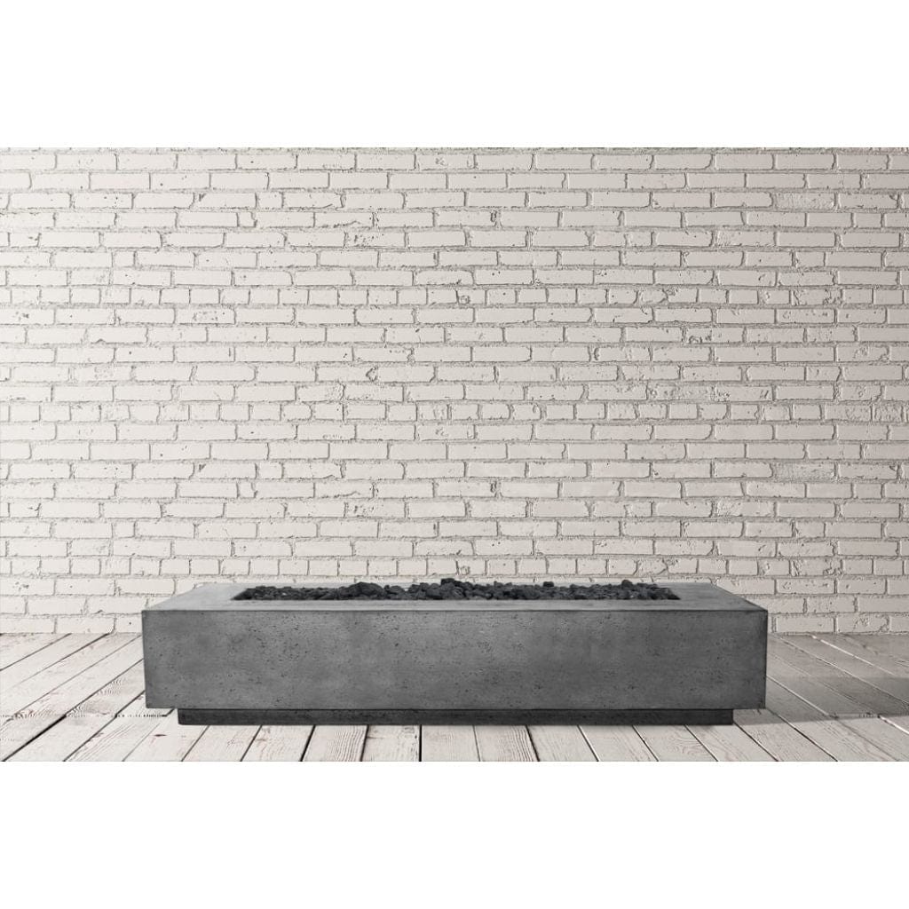 Prism Hardscapes Tavola 6 90" Ultra White Rectangular Concrete Natural Gas Fire Pit Table