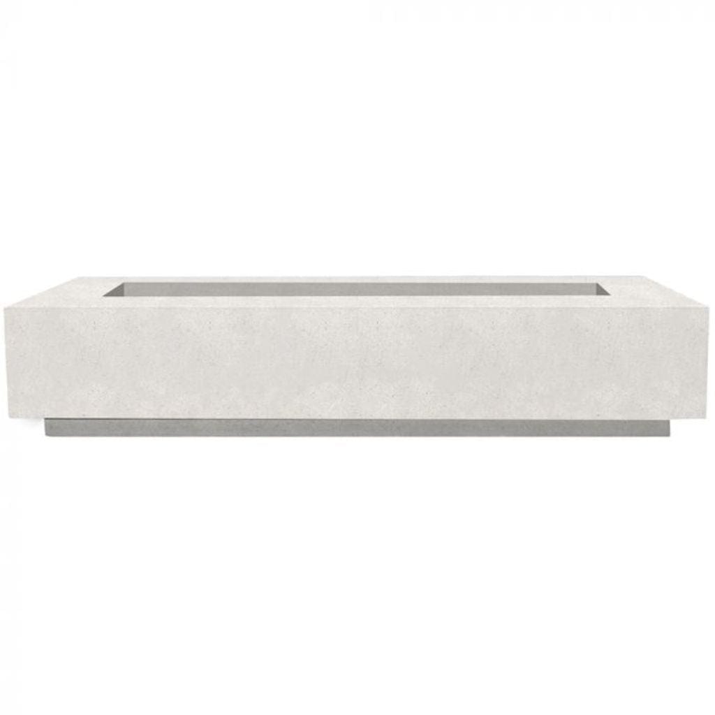 Prism Hardscapes Tavola 6 90" Ultra White Rectangular Concrete Natural Gas Fire Pit Table
