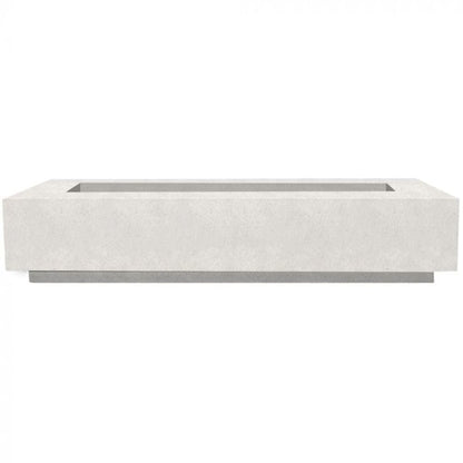 Prism Hardscapes Tavola 6 90" Ultra White Rectangular Concrete Natural Gas Fire Pit Table