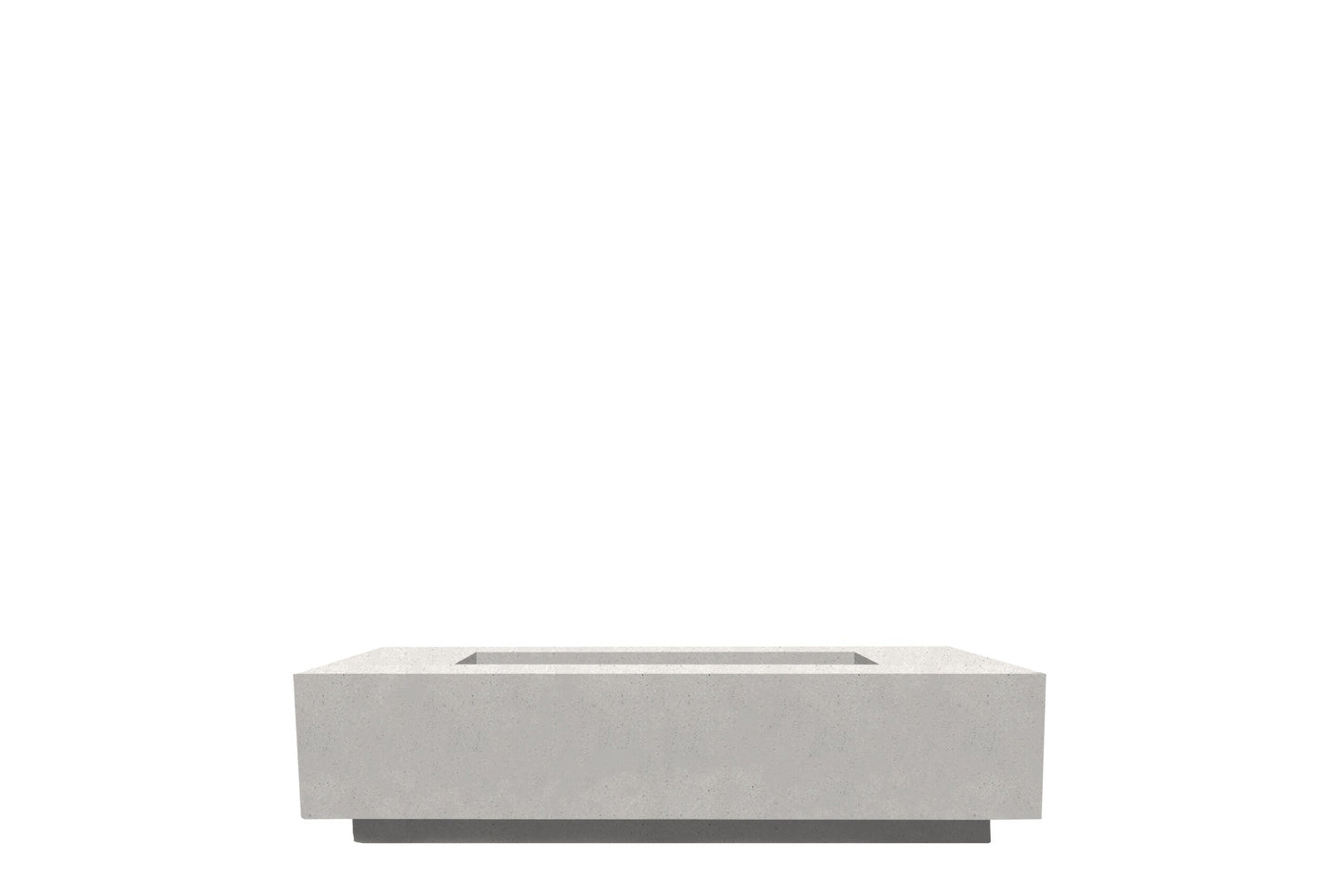 Prism Hardscapes Tavola 66 Slim 66" Ultra White Rectangular Concrete Propane Gas Fire Pit Table