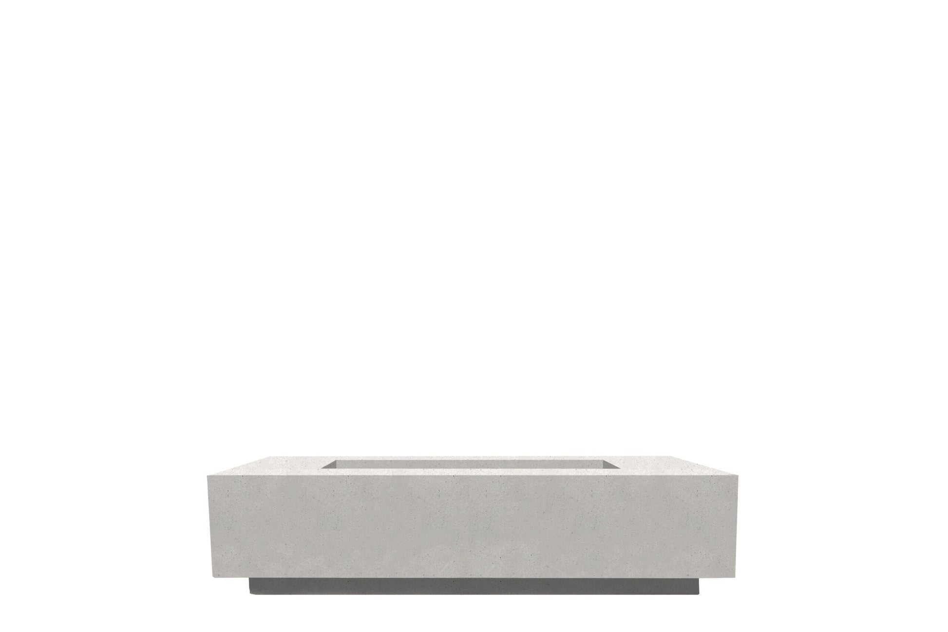 Prism Hardscapes Tavola 66 Slim 66" Ultra White Rectangular Concrete Propane Gas Fire Pit Table