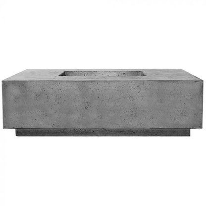 Prism Hardscapes Tavola 7 60" Pewter Rectangular Concrete Natural Gas Fire Pit Table