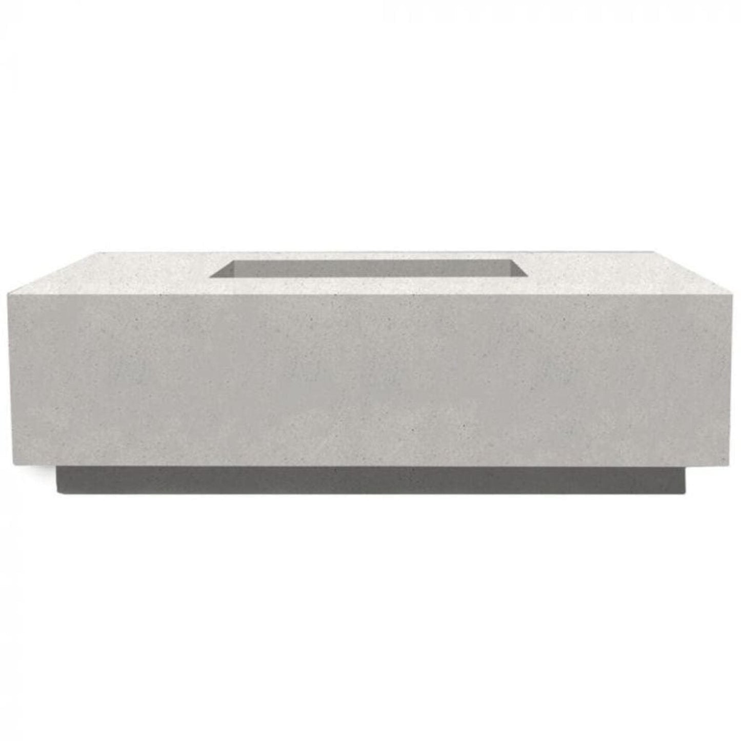 Prism Hardscapes Tavola 7 60" Ultra White Rectangular Concrete Natural Gas Fire Pit Table