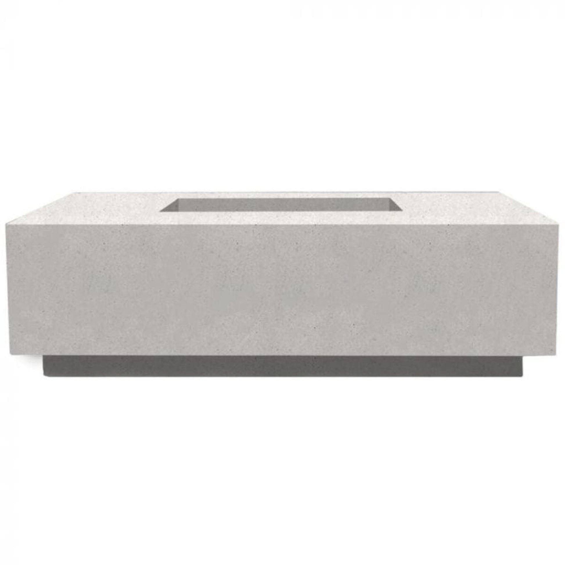 Prism Hardscapes Tavola 7 60" Ultra White Rectangular Concrete Natural Gas Fire Pit Table