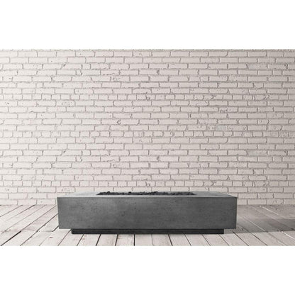 Prism Hardscapes Tavola 72 72" Ebony Rectangular Concrete Natural Gas Fire Pit Table
