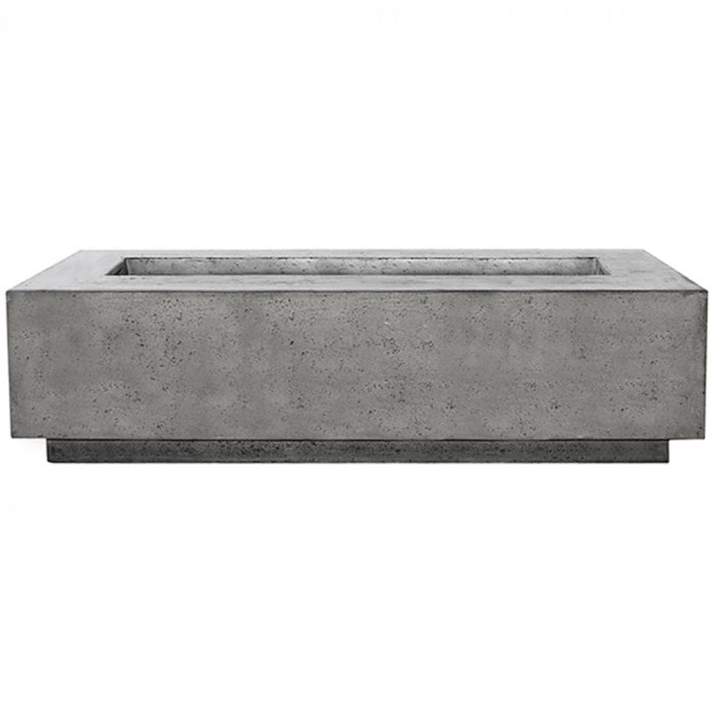 Prism Hardscapes Tavola 72 72" Pewter Rectangular Concrete Natural Gas Fire Pit Table