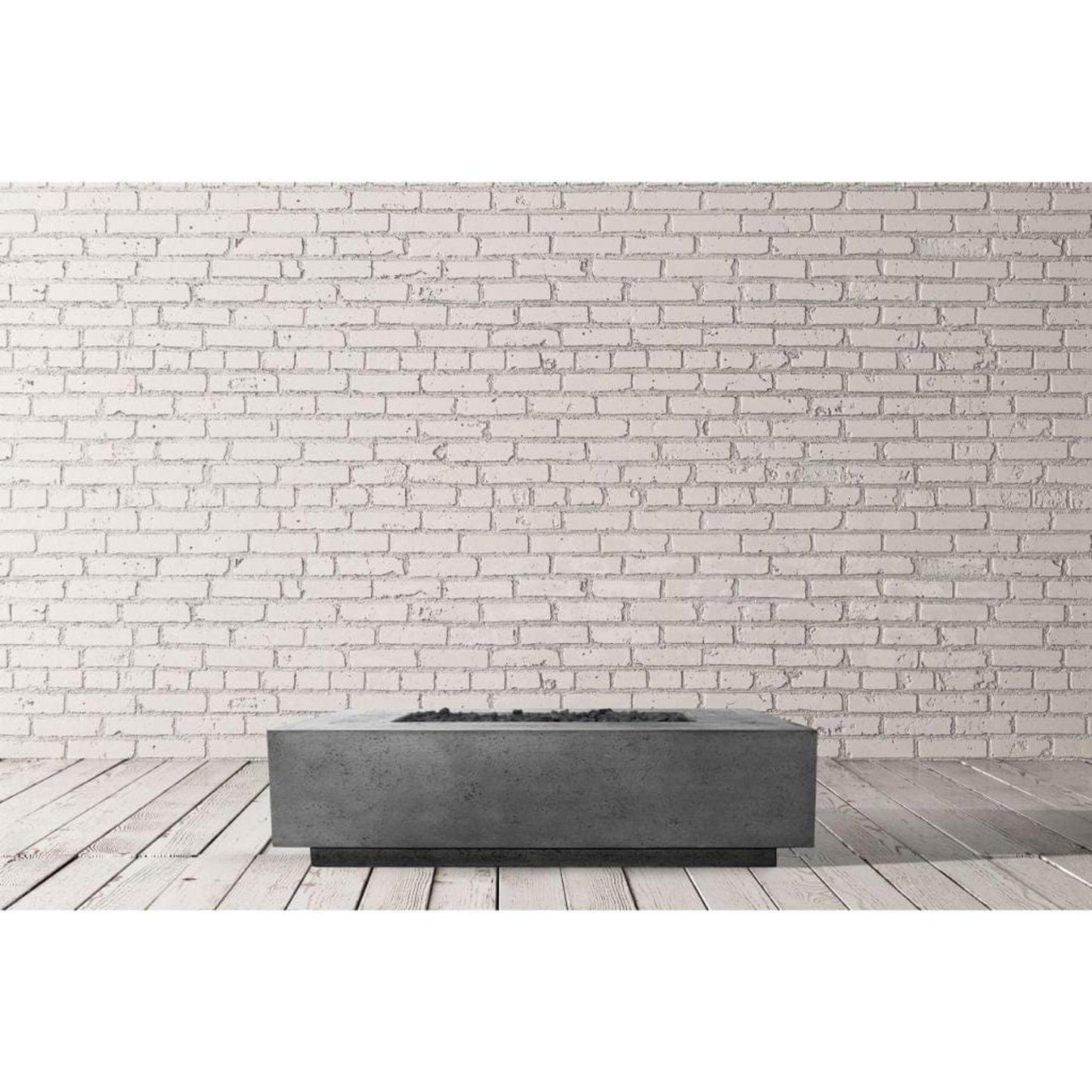 Prism Hardscapes Tavola 8 60" Cafe Rectangular Concrete Propane Gas Fire Pit Table