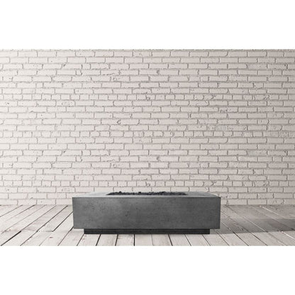 Prism Hardscapes Tavola 8 60" Coastal Rectangular Concrete Propane Gas Fire Pit Table