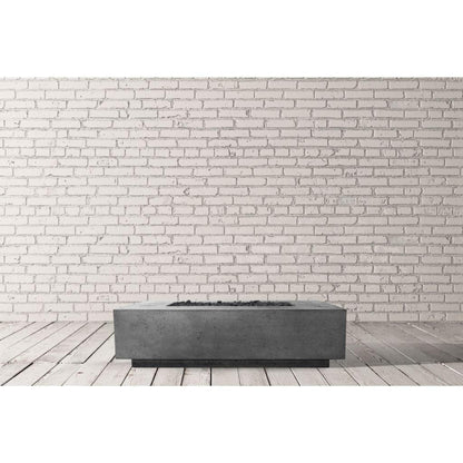 Prism Hardscapes Tavola 8 60" Natural Rectangular Concrete Propane Gas Fire Pit Table