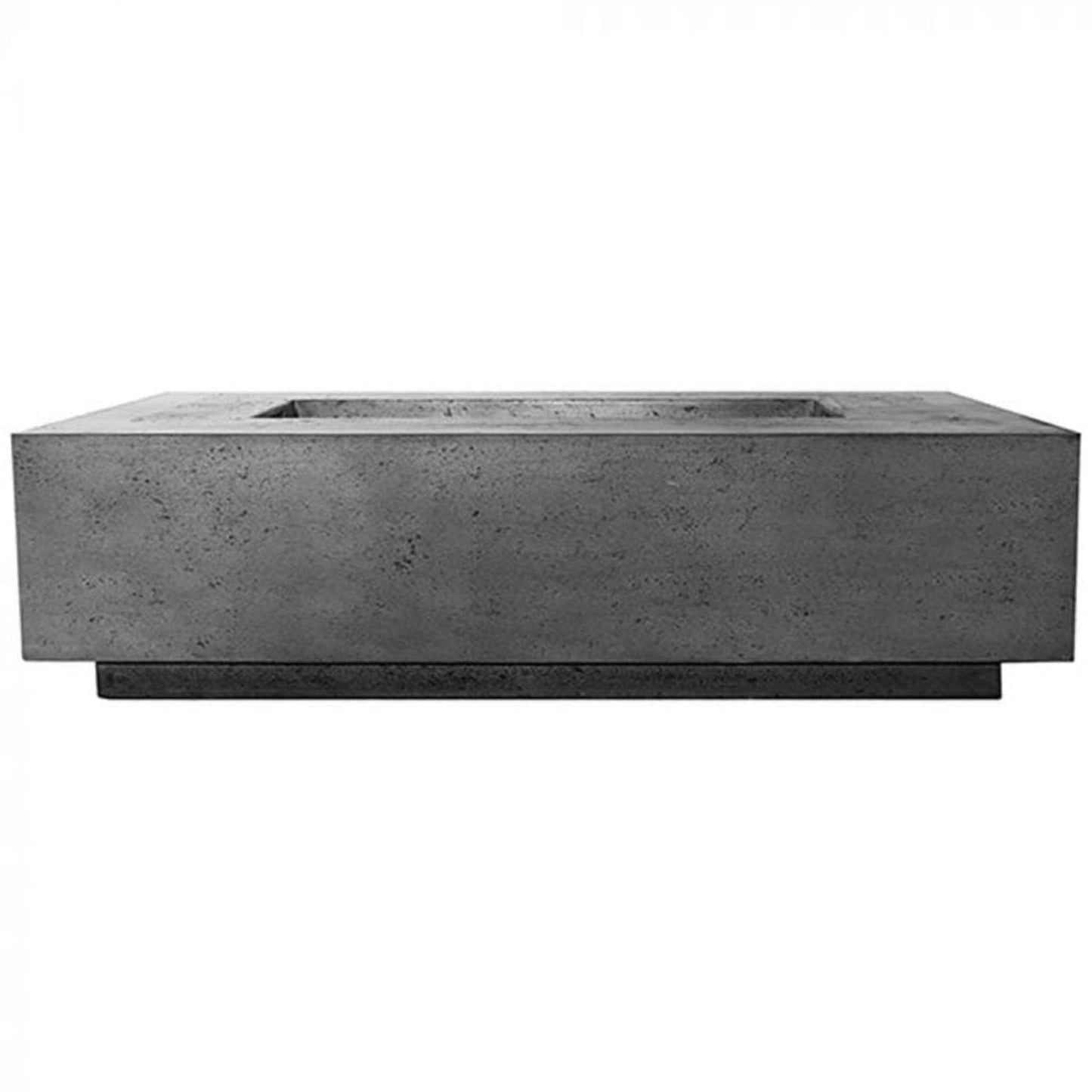 Prism Hardscapes Tavola 8 60" Pewter Rectangular Concrete Propane Gas Fire Pit Table